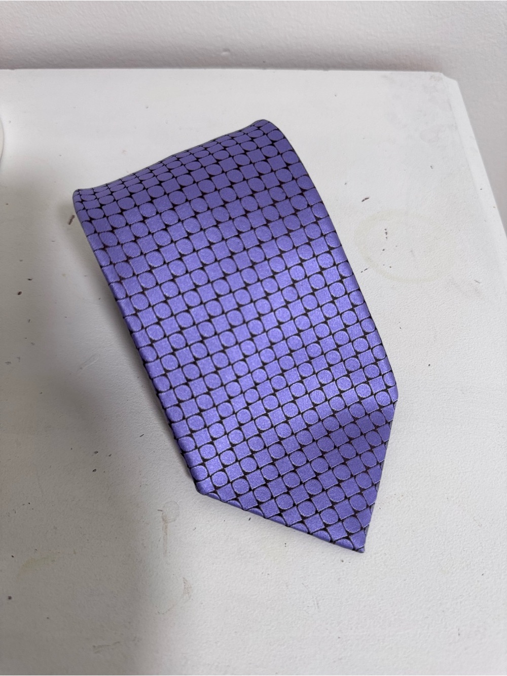 Ermenegildo Zegna silk tie | Geometric jacquard | Made in Italy | Premium woven